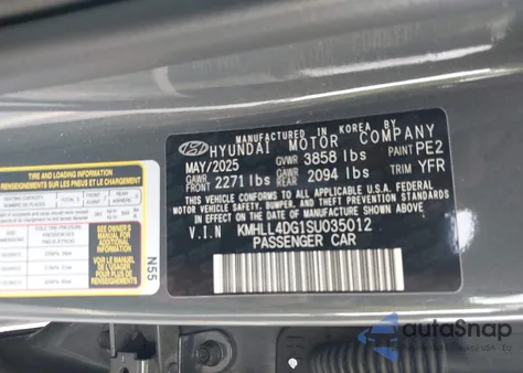 2025 Hyundai Elantra Se z USA, uszkodzony, nr VIN KMHLL4DG1SU035012